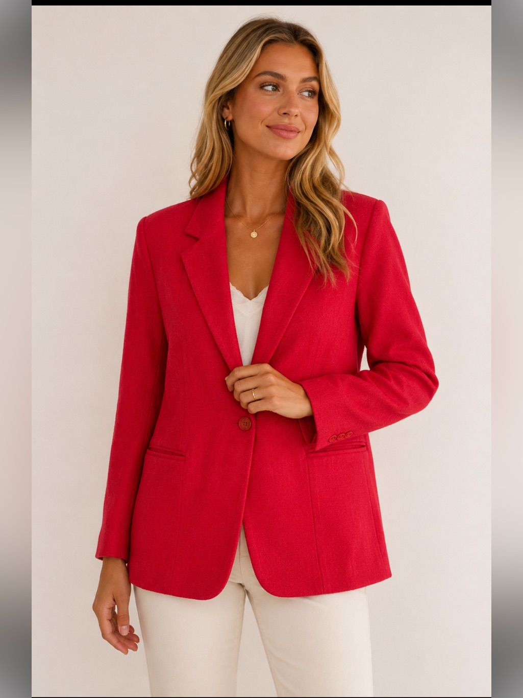 Vintage Dumas 100% Wool Red Blazer Size 14 Made In Usa Career Jacket
